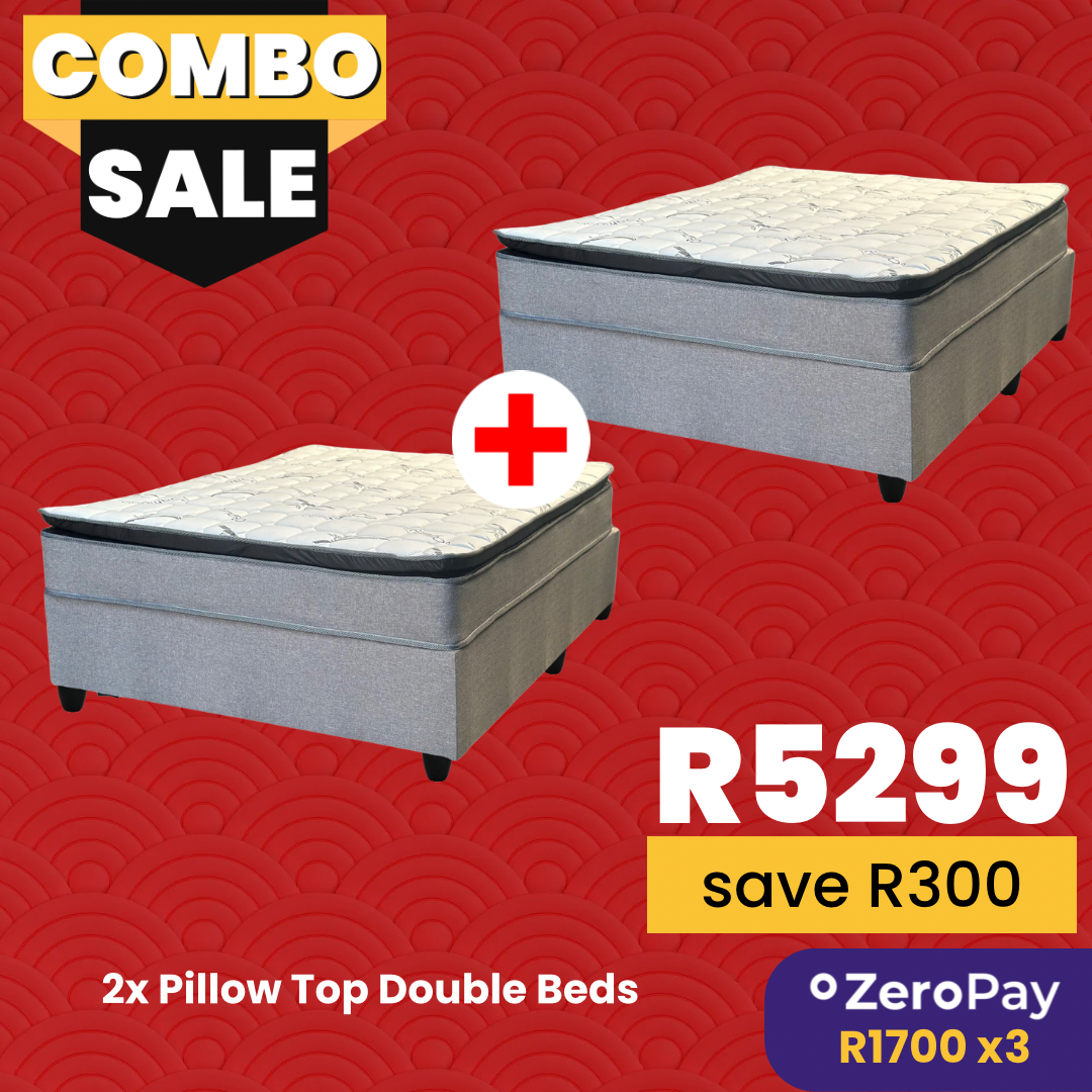 2x Pillow Top Doubles Combo